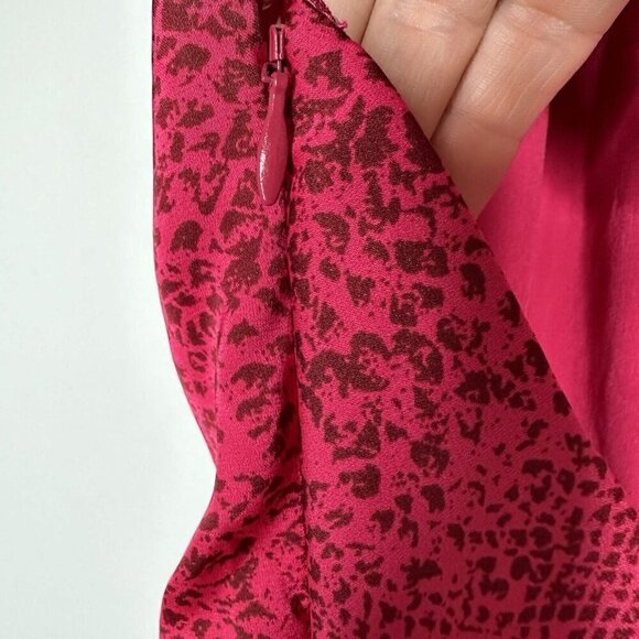Guess Halter Top Watermelon Pink Snakeskin Print Crossover Size M Party - Picture 5 of 11